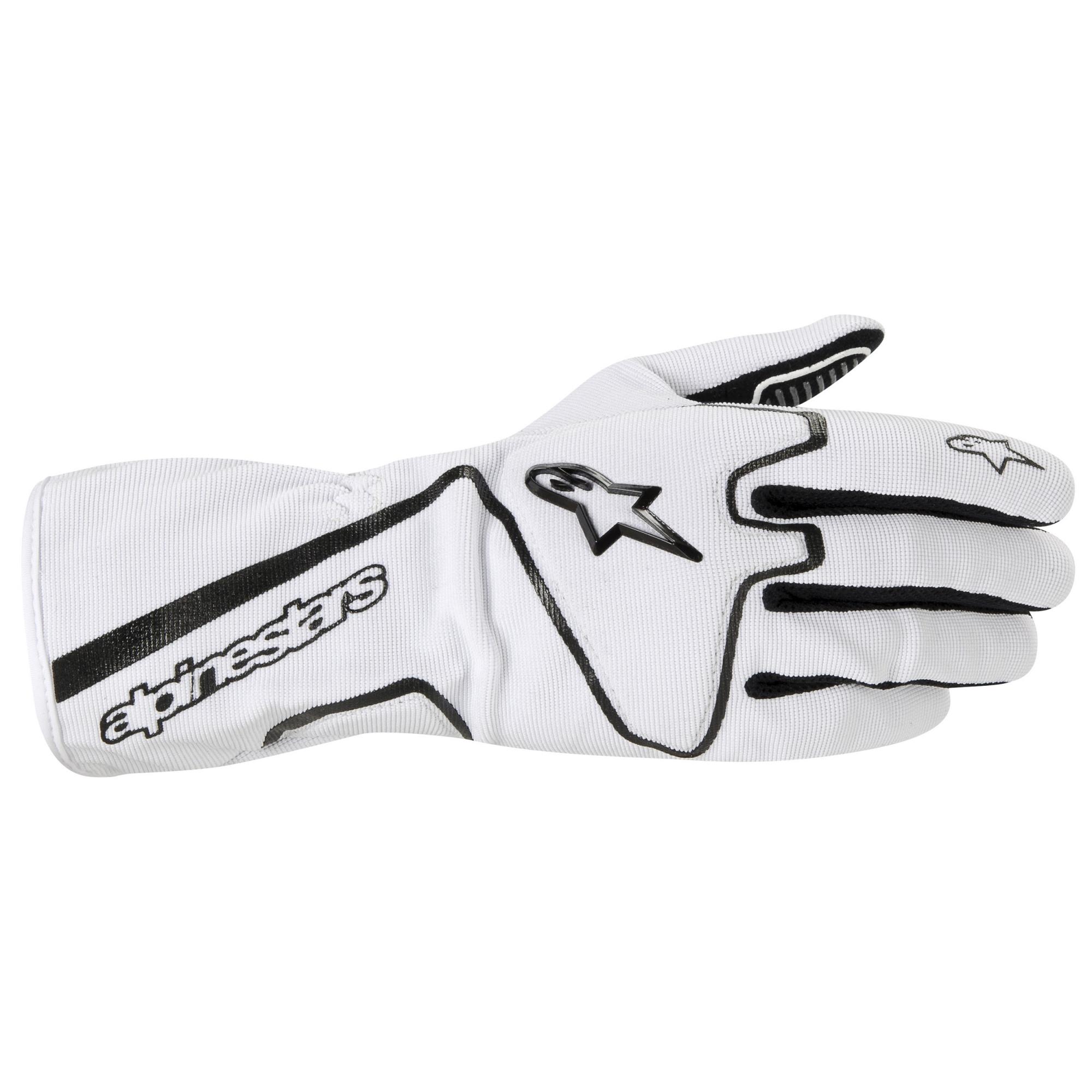 Guantes de Kart de la raza de la tecnología 1-K de Alpinestars blancos