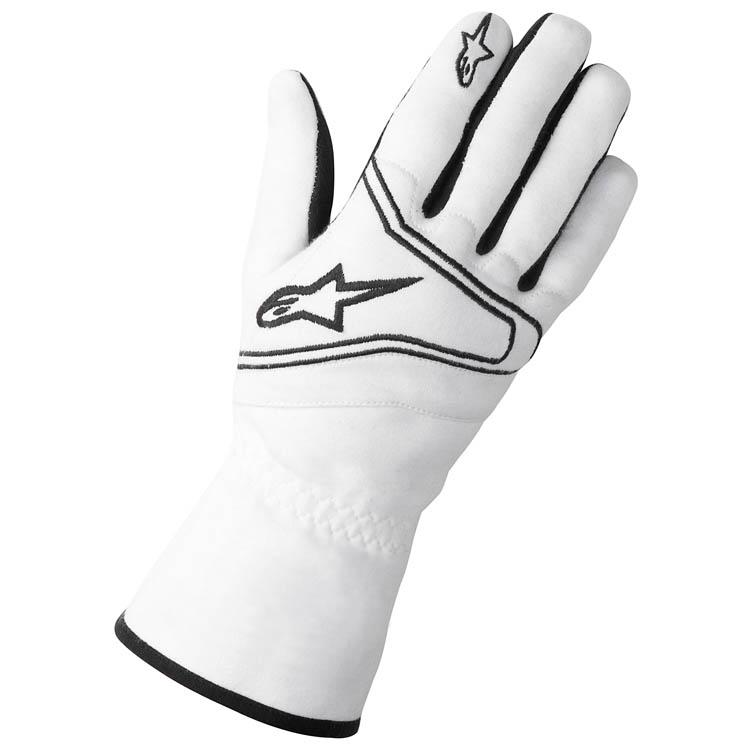 Guantes de la tecnología 1-KR Kart de Alpinestars blancos