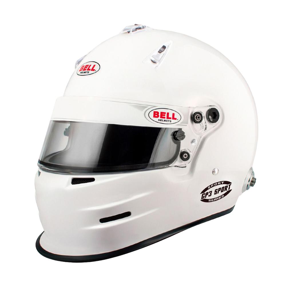 Casco de cara completa blanco de Bell GP3 Sport FIA 8859-2015 aprobado