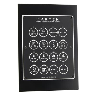 Panel de distribución de energía Cartek de 16 canales - Edición retro