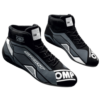 Botas de carrera OMP Sport en blanco y negro