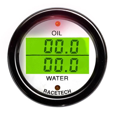 Medidor doble de presión de aceite y temperatura del agua Racetech