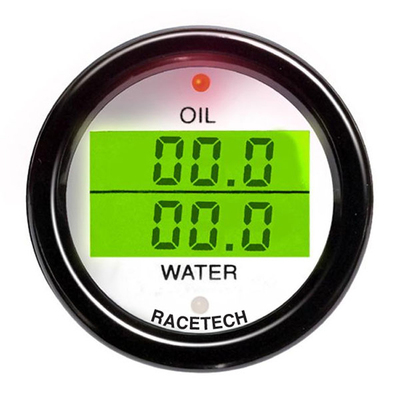 Indicador doble de temperatura del agua y del aceite Racetech