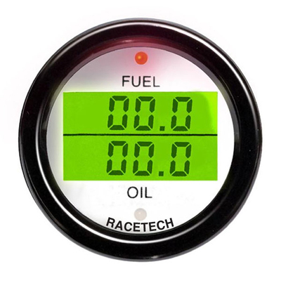 Medidor doble de presión de aceite y combustible Racetech