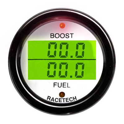 Medidor doble de presión de combustible y presión de sobrealimentación Racetech